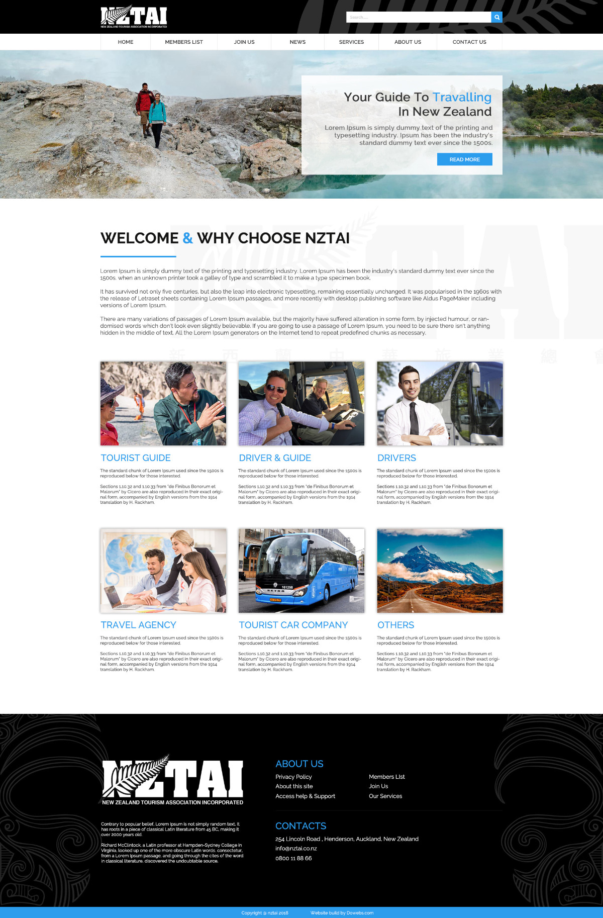 组织机构类网站-新西兰中华旅业总会