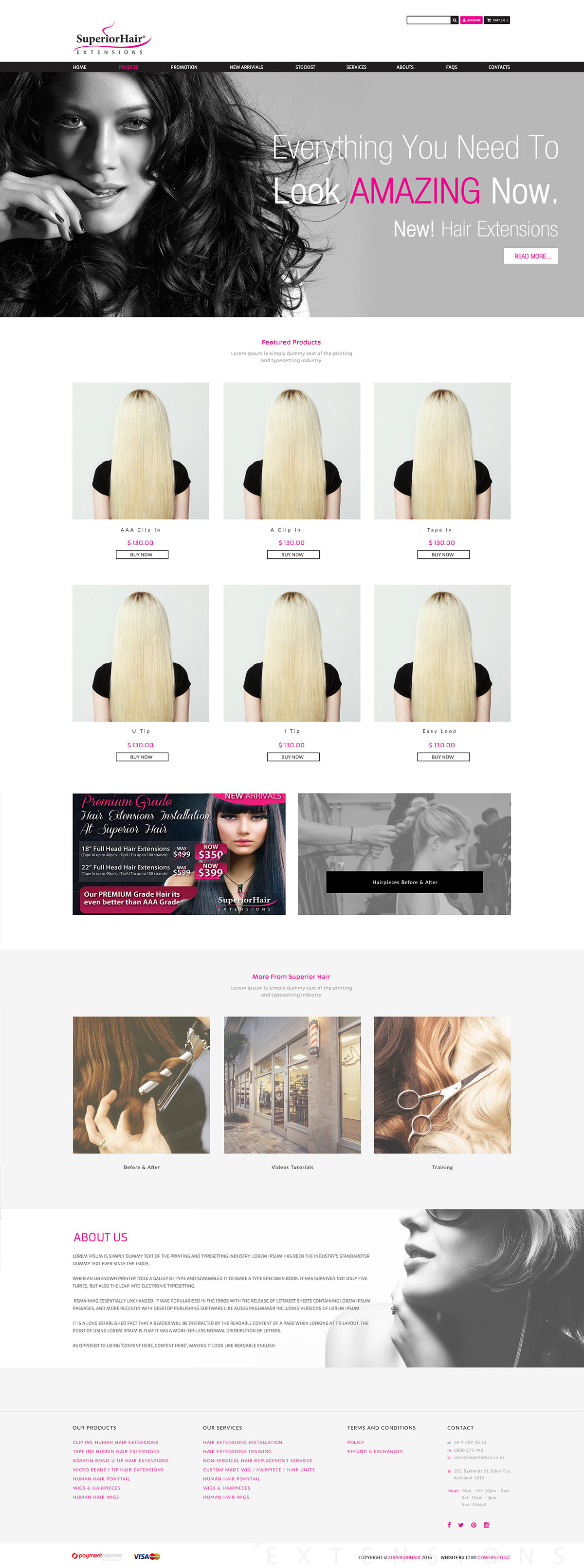 美容美发类购物网站案例 Superior Hair 美容美发类购物网站案例 Superior Hair
